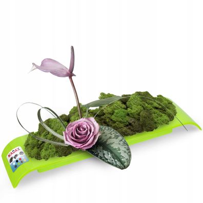 KADAX Ikebana aus Kunststoff, Blumentopf, Blumenschale, 36 cm, Grün