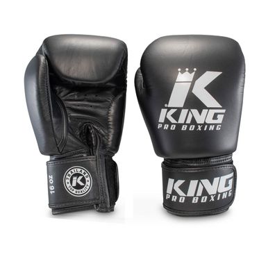 King Pro Boxing KPB/ BGVL 3 Schwarz Boxhandschuhe Leder - Größe: 14 Oz