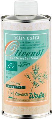 Griechisches Bio Olivenöl nativ extra - Dose: 500 ml
