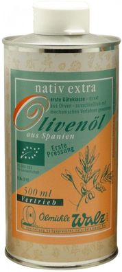 Spanisches Bio Olivenöl nativ extra - Dose: 500 ml