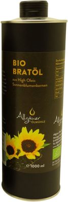 Allgäuer Bio Bratöl (HO-Sonnenblumenöl) - Dose: 1000 ml