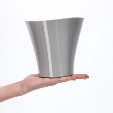 KADAX Blumentopf aus Kunststoff, Blumentopfschutz, 16 cm, Grau