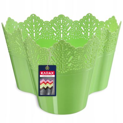 KADAX Spitzen-Blumentopf aus Kunststoff, 24 cm, Dreifach, Grün