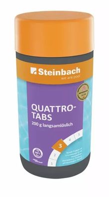 Steinbach Quattrotabs, 4 in 1 Poolpflege mit Flockungsmittel, Algizid, Chlor und pH-S