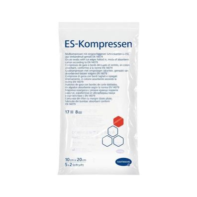 Hartmann ES-Kompressen 10 x 20 cm, 8-fach, steril - 5 x 2 Stück | Packung (10 Stück)