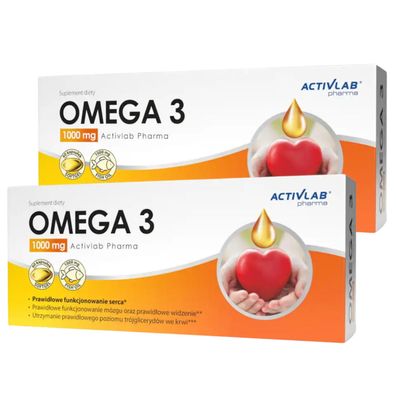 Omega 3 Fischöl EPA DHA Vitamin E Hochdosiert 1000mg 60 Kapseln x2
