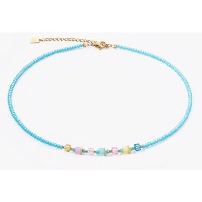 Collier - Edelstahl gold - Türkis Multicolor