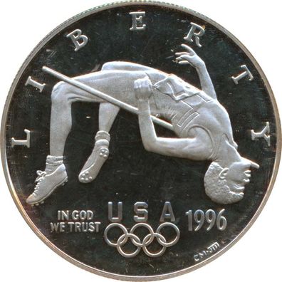 USA 1 Dollar 1996 P Olympiade in Atlanta 1996 - Hochsprung PP Silber*