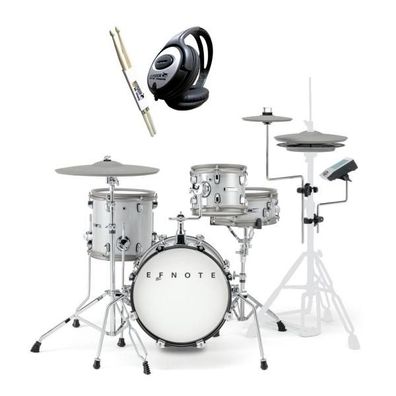 Efnote Mini E-Drum Schlagzeug-Set mit Kopfhörer und Sticks
