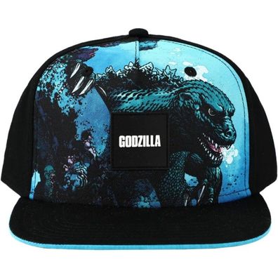 Godzilla Schwarze Snapback Cap - Godzilla Kappen Mützen Hüte Hats Capys Basecaps Caps