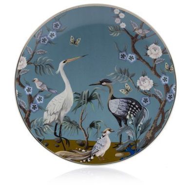 Teller Porzellan 26 cm oriental Platte Dekoteller Essteller Essgeschirr Modern Vogel
