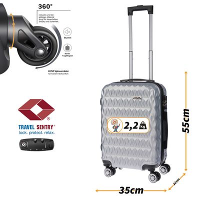 Koffer Handgepäck Trolley Handgepäckkoffer Reiskoffer Hartschale Bordgepäck Leicht