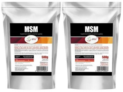 MSM Pulver Methylsulfonylmethan Schwefel Ohne Zusatzstoffe 500g x2