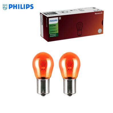 2x Philips NKW 24V 21W PY21W Gelb Blinker Kugel-lampe BAU15s 13496MLCP
