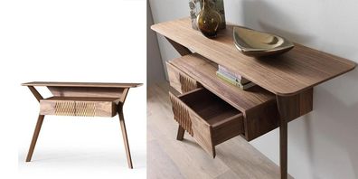 Wohnzimmer Luxus Konsolentisch Braun Holz Tisch Modern Design Konsole