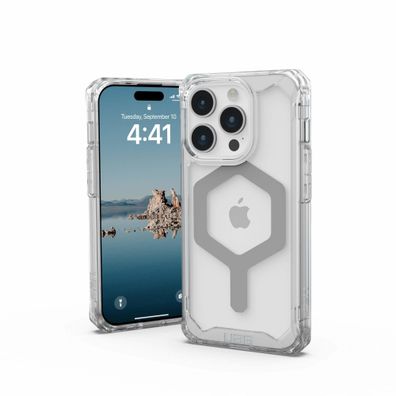 Urban Armor Gear UAG Plyo MagSafe Case für iPhone 15 Pro - Ice (Transparent) / Silb