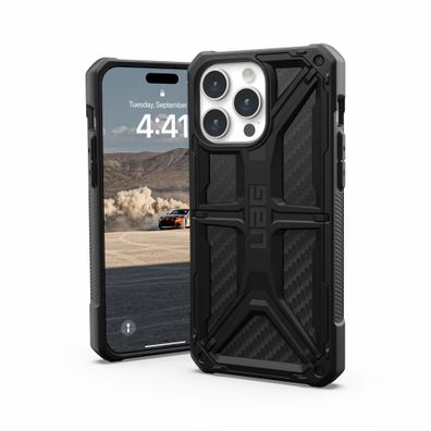 Urban Armor Gear UAG Monarch Case füre iPhone 15 Pro Max - Carbon Fiber Schwarz