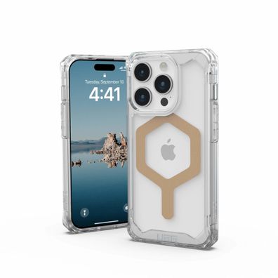 Urban Armor Gear UAG Plyo MagSafe Case für iPhone 15 Pro - Ice (Transparent) / Gold