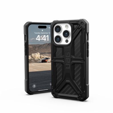Urban Armor Gear UAG Monarch Case für iPhone 15 Pro - Carbon Fiber Schwarz