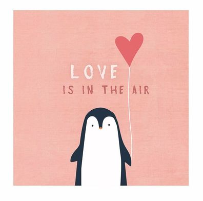 Chicmic Canvas Gallery 20 x 20 x 4 cm - Motiv: Pingu - Love is in the air