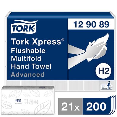 TORK Papierhandtücher 129089 Xpress H2 Advanced schnellauflösend Interfold-Falzung