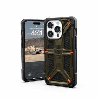 Urban Armor Gear UAG Monarch Case für iPhone 15 Pro - Kevlar Element Grün