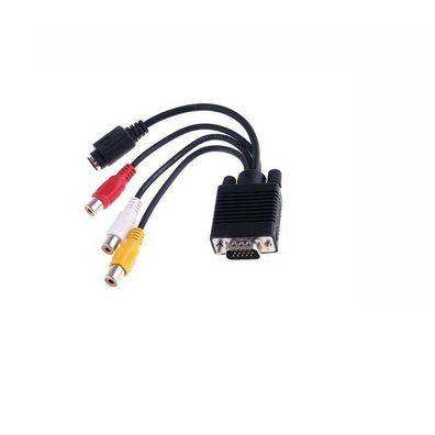 VGA auf 3 Cinch Konverter RCA S-Video Adapter S-VHS PC AV TV HDTV Monitor kabel