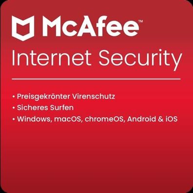 McAfee Internet Security (verschiedene Varianten) ESD Lizenz Code Key per E-Mail