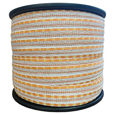 Weidezaunband Premium - weiß/ gelb/ orange - 200 m, 20 mm, 6 + 4 + 2 Niro - Kombiband