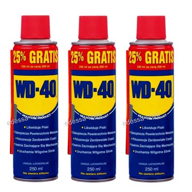 3x WD40 Multifunktionsöl Kriechöl Rostlöser 250ml Dose mit Spühröhrchen AMT01501