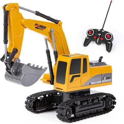 Thedttoy 1:24 Ferngesteuerter Bagger Spielzeug für Kinder, Auto 2,4 GHz Traktor