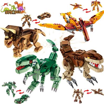 VATOS Dinosaurier-Bauspielzeug für Jungen: 979 Teile, Baustein-Set, 12 Modelle