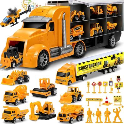 Lenbest LKW Auto Spielzeug - Bagger Spielzeug Baufahrzeug - 11 in 1 Kinder