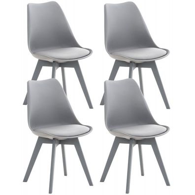 4er Set Stuhl Linares Kunststoff (Farbe: grau/ grau)