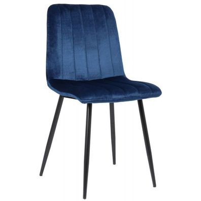 Stuhl Dijon Samt (Farbe: blau)
