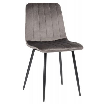 Stuhl Dijon Samt (Farbe: grau)