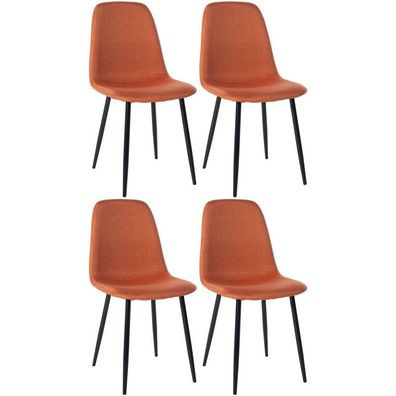 4er Set Esszimmerstühle Napier Stoff (Farbe: orange)
