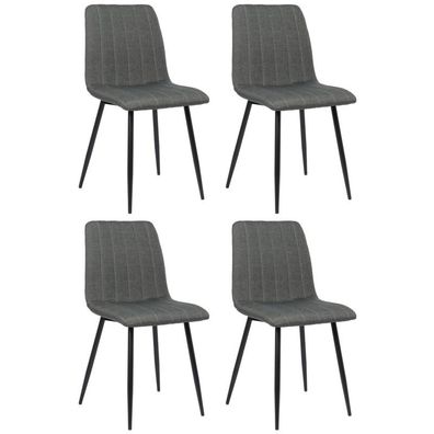 4er Set Stühle Dijon Stoff (Farbe: dunkelgrau)