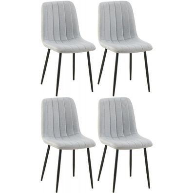 4er Set Stühle Dijon Stoff (Farbe: grau)