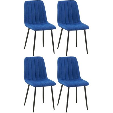 4er Set Stühle Dijon Stoff (Farbe: blau)