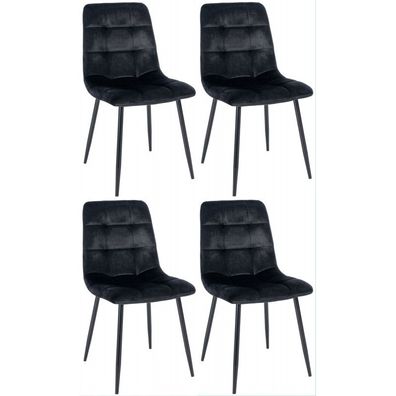 4er Set Esszimmerstühle Antibes (Farbe: schwarz)