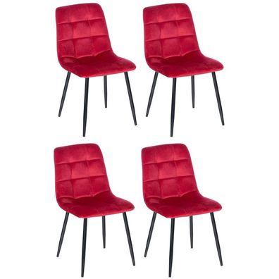4er Set Esszimmerstühle Antibes (Farbe: rot)