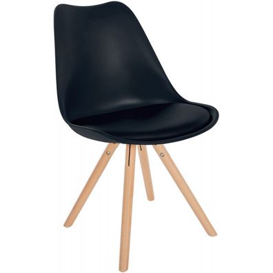 Stuhl Sofia Kunststoff Rund (Farbe: schwarz)