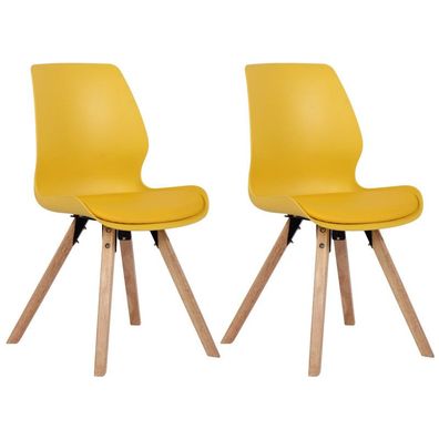 2er Set Stuhl Luna Kunststoff (Farbe: gelb)