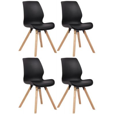 4er Set Stuhl Luna Kunststoff (Farbe: schwarz)