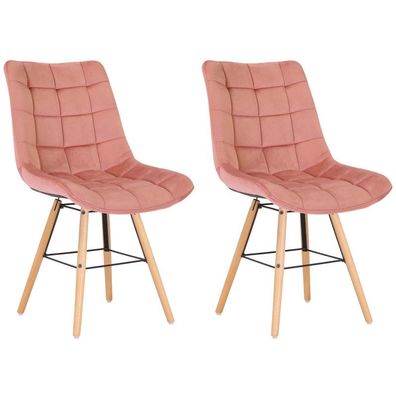 2er Set Stühle Leni Samt (Farbe: pink)