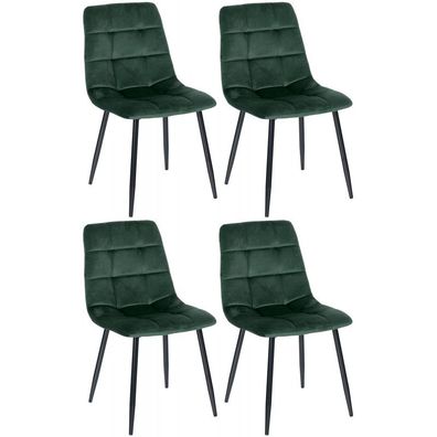 4er Set Esszimmerstühle Antibes (Farbe: grün)