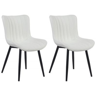 2er Set Stühle Largo Kunstleder (Farbe: weiß)
