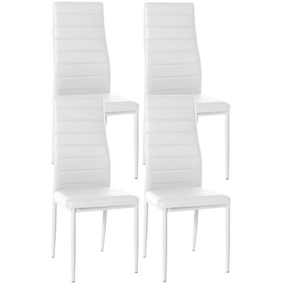 4er Set Esszimmerstühle Mayfair Kunstleder (Farbe: weiß)