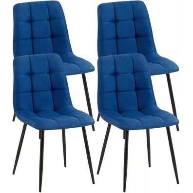 4er Set Esszimmerstühle Antibes Stoff (Farbe: blau)